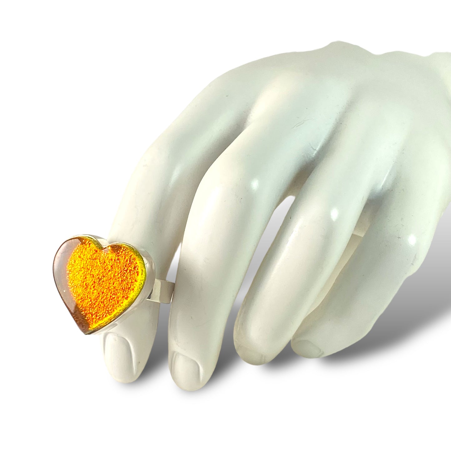 Heart Ring in Amber