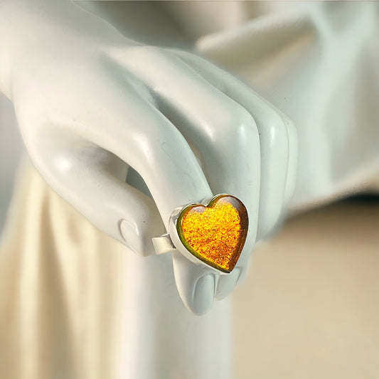 Heart Ring in Amber