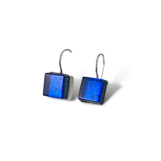 Square Earrings in Midnight