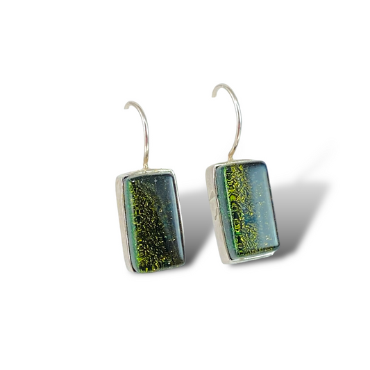 Rectangle Earrings in Moss