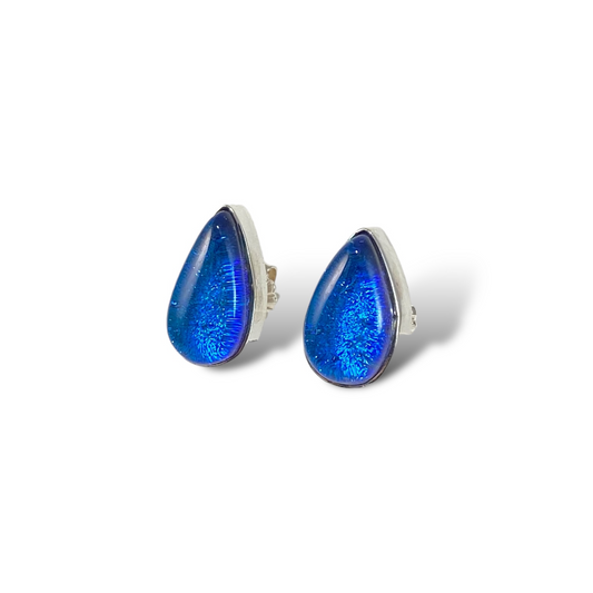 Teardrop Post Earrings in Peacock