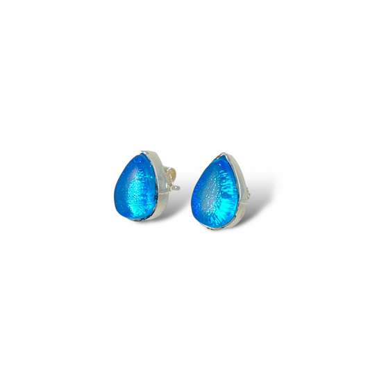 Teardrop Post Earrings in Sapphire