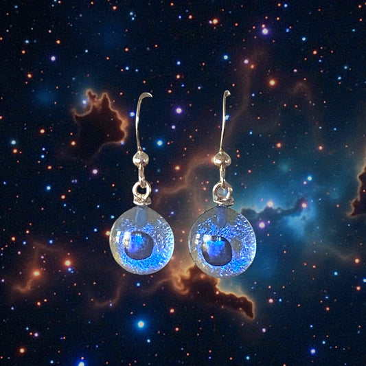 Space Ball Earrings in Sky & Blue
