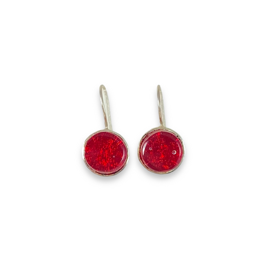 Circle Earrings in Cherry