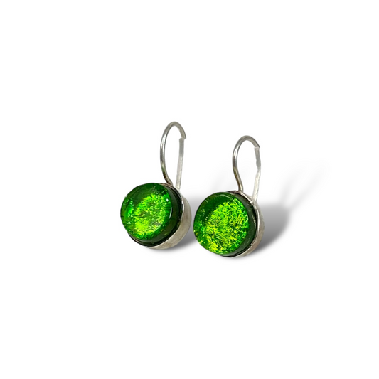 Circle Earrings in Emerald