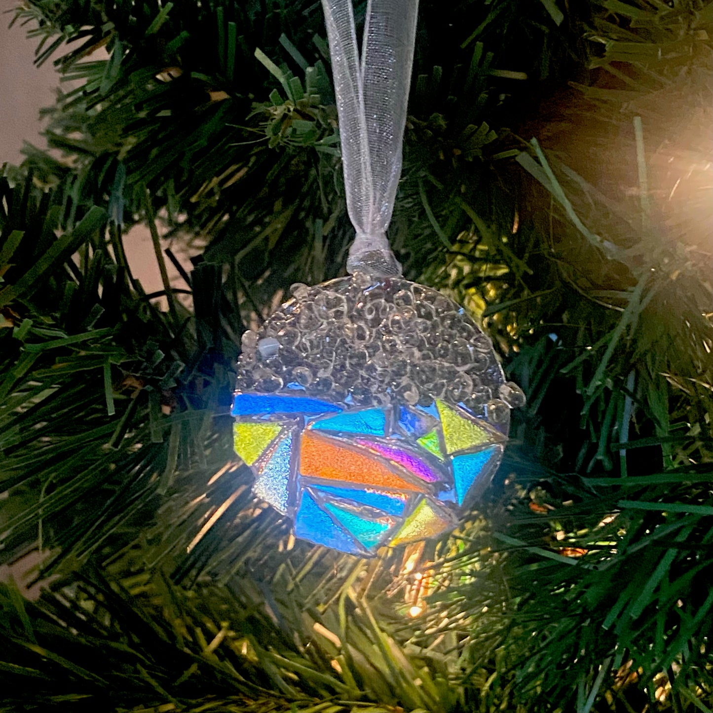 Small Landscape Dichroic Circle Ornament