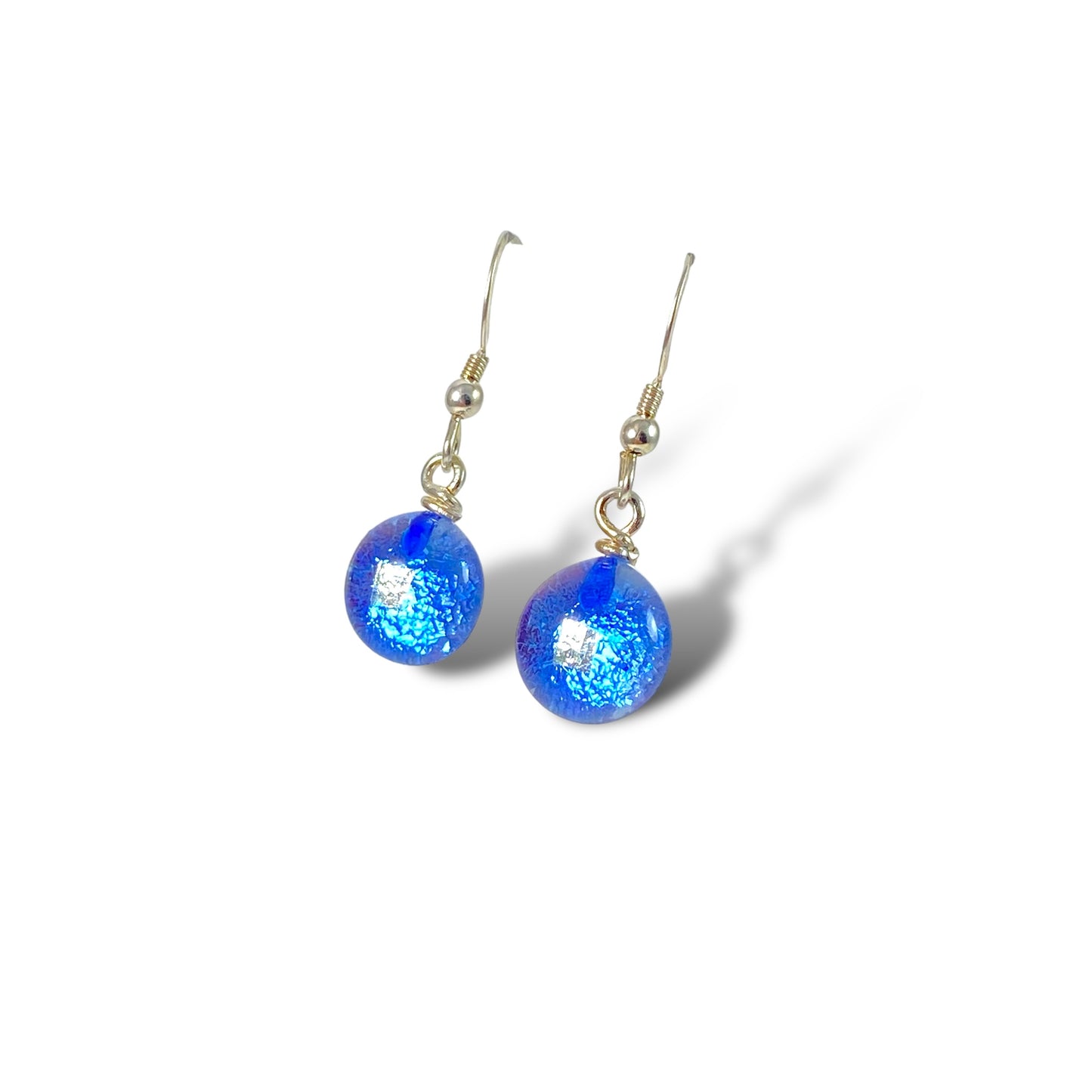 Space Ball Earrings in Sapphire Blue