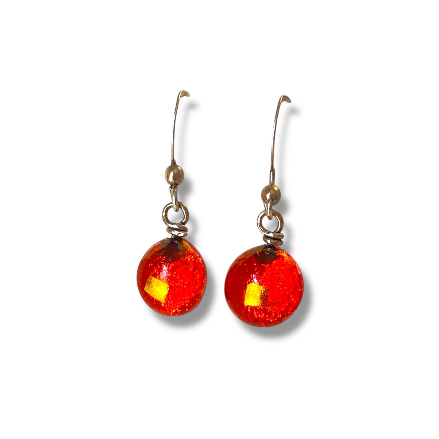 Space Ball Earrings in Sangria Orange