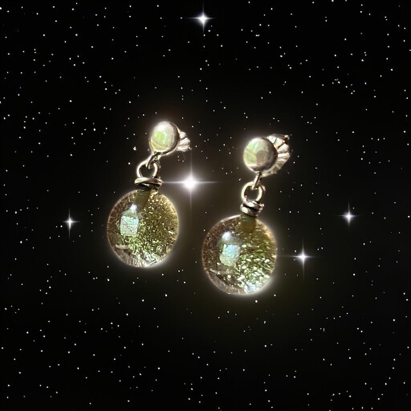 Post Space Ball Earrings in Taupe
