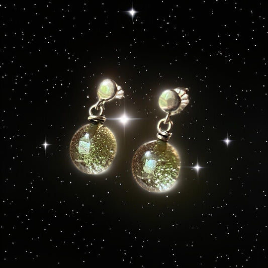 Post Space Ball Earrings in Taupe