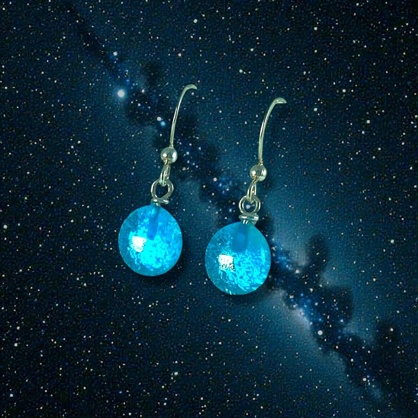 Space Ball Earrings in Ultramarine & Silver