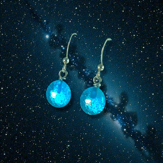 Space Ball Earrings in Ultramarine & Silver