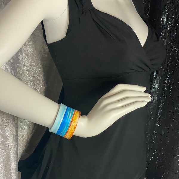 Beach, Sun and Sky Leather Cuff