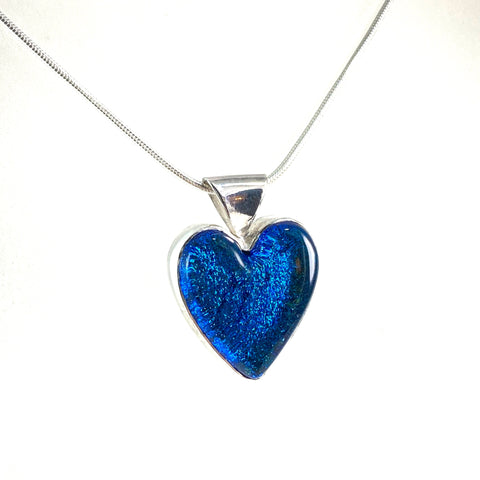 Heart Necklace in Peacock
