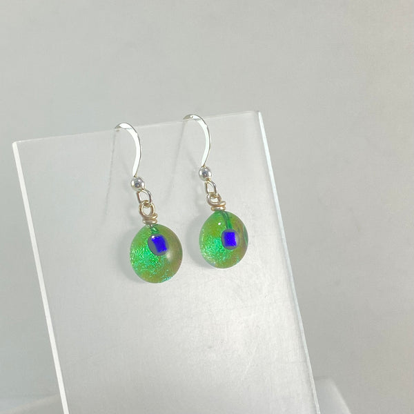 Space Ball Earrings in Grass Green