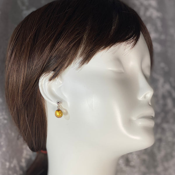 Space Ball Earrings in Gold