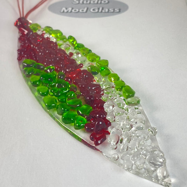 Marquise Ornament in Green, Red and Clear