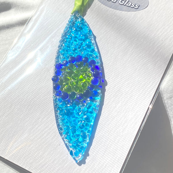 Marquise Ornament in Cobalt, Turquoise and Green