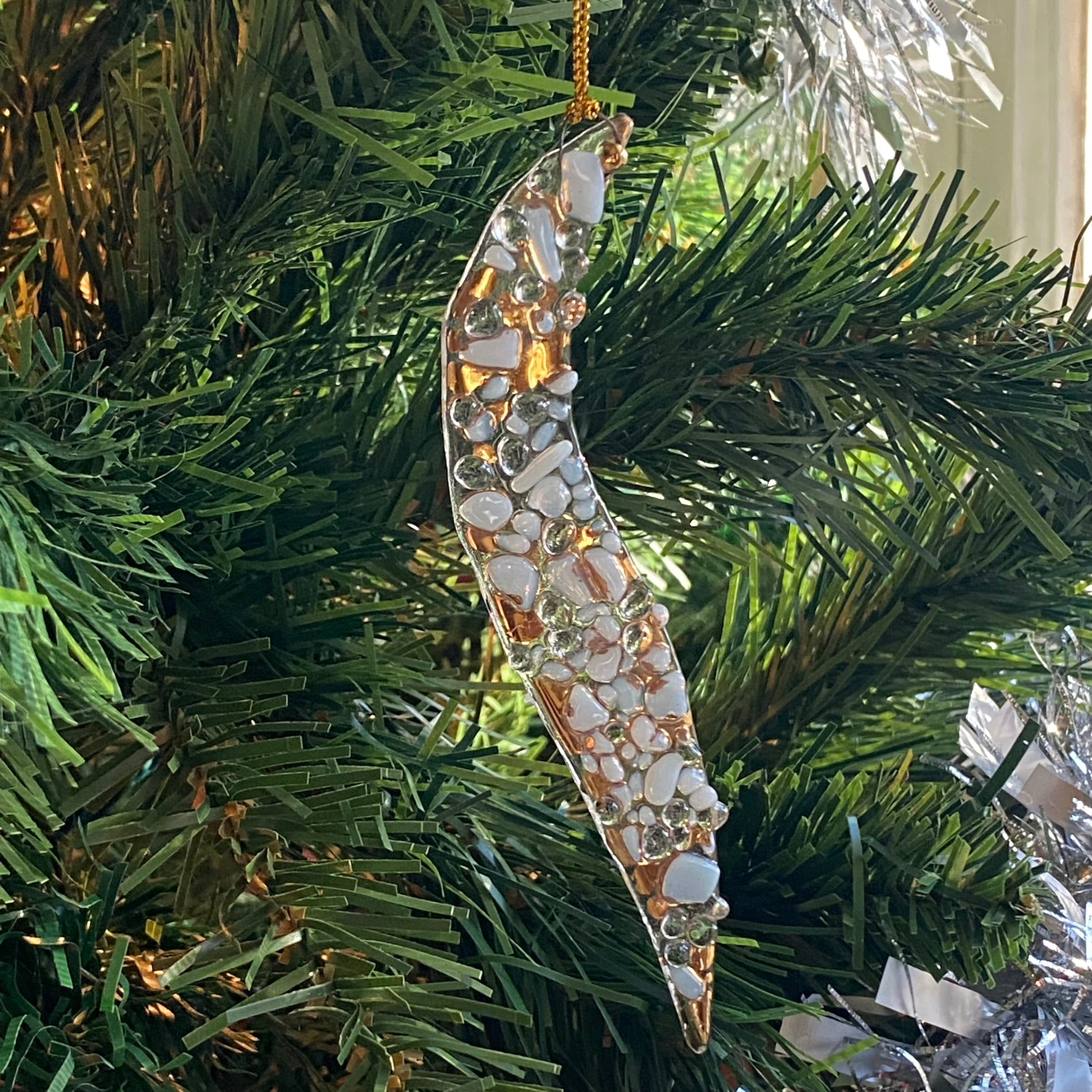 Abstract Clear Ornament Gold Luster #12