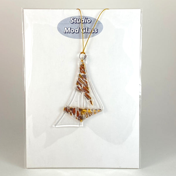 Abstract Clear Ornament Gold & Silver Luster #13