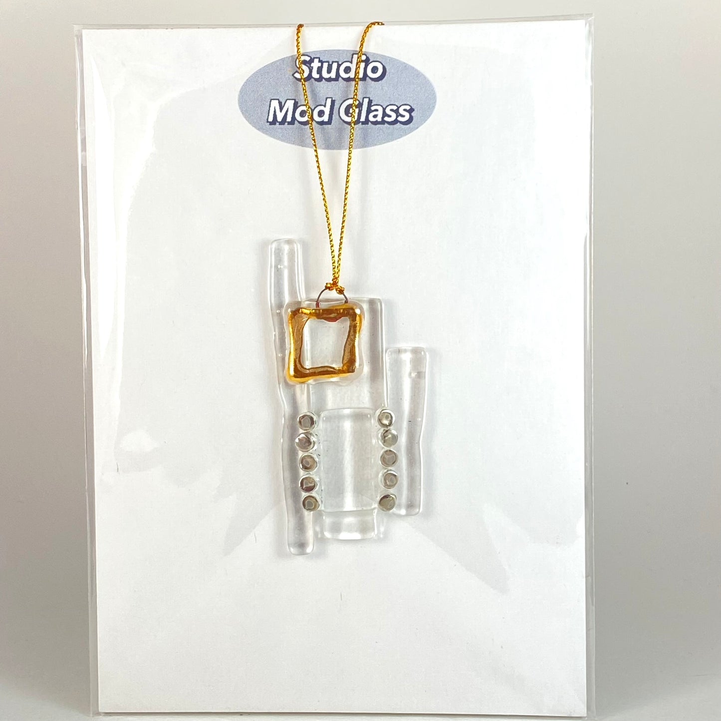 Abstract Clear Ornament Silver & Gold Luster #4
