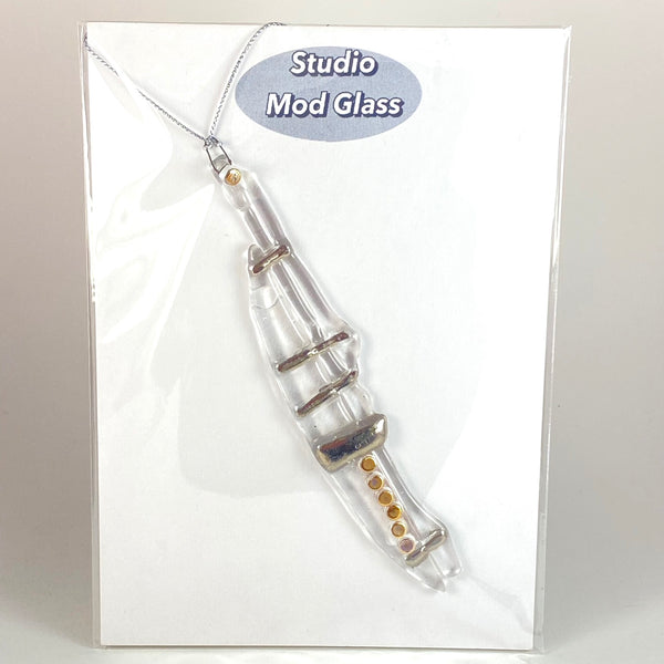 Abstract Clear Ornament Silver & Gold Luster #6