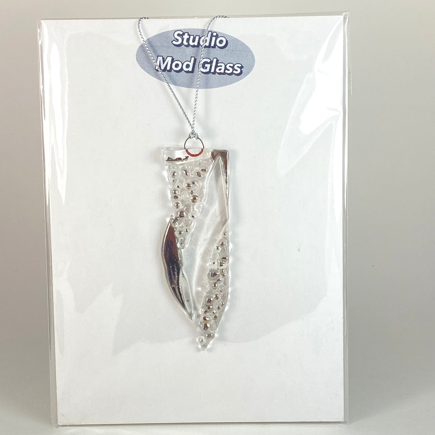 Abstract Clear Ornament Silver Luster #1