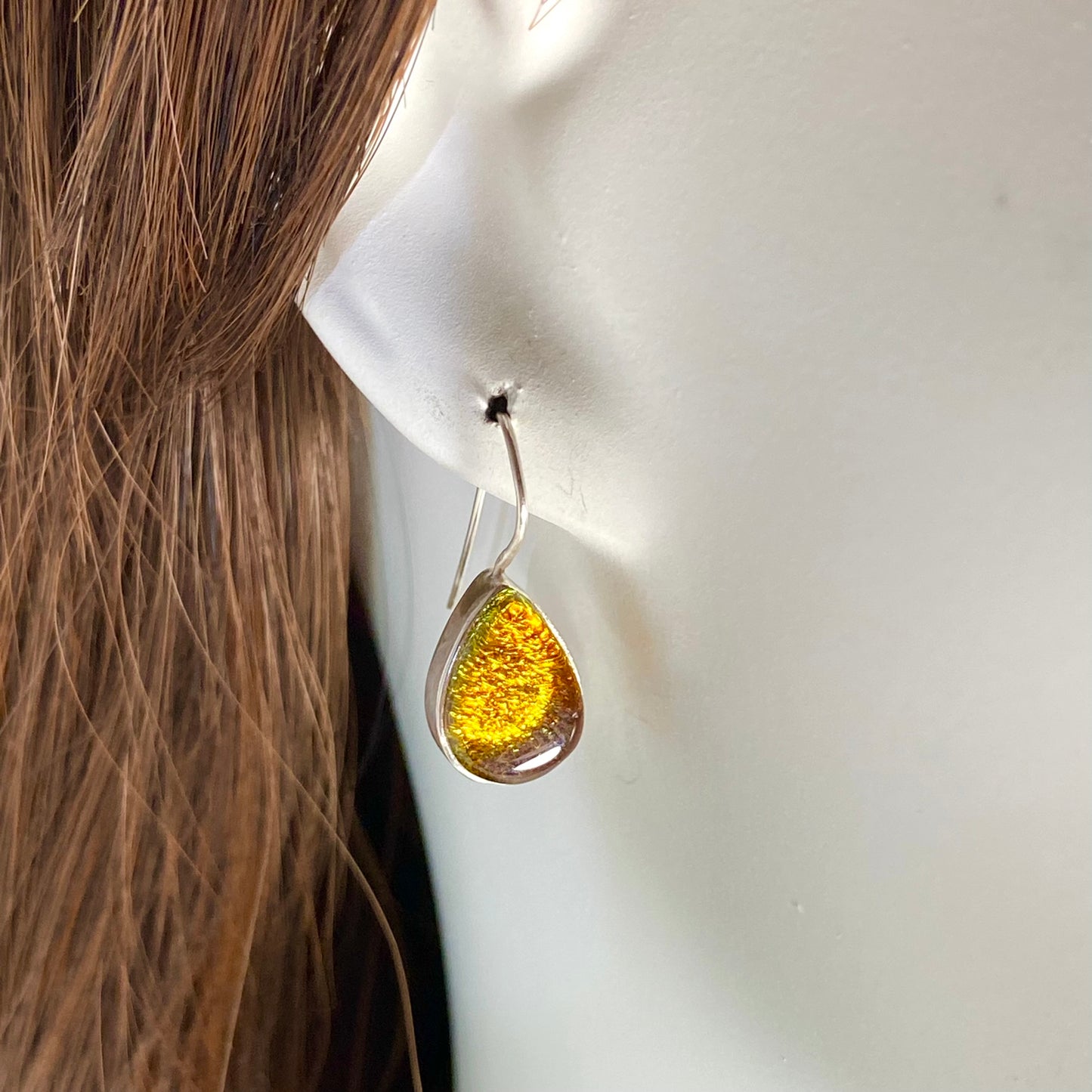 Teardrop Earrings in Amber