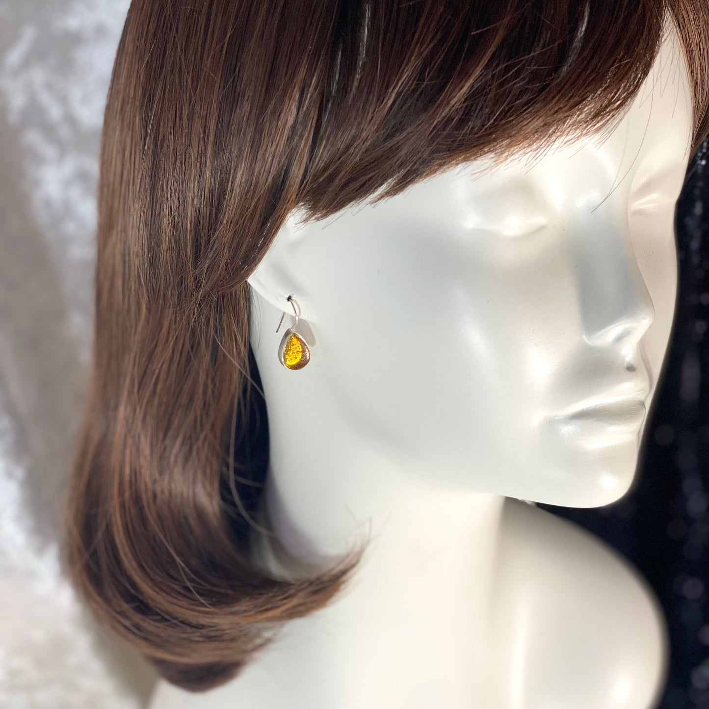 Teardrop Earrings in Amber