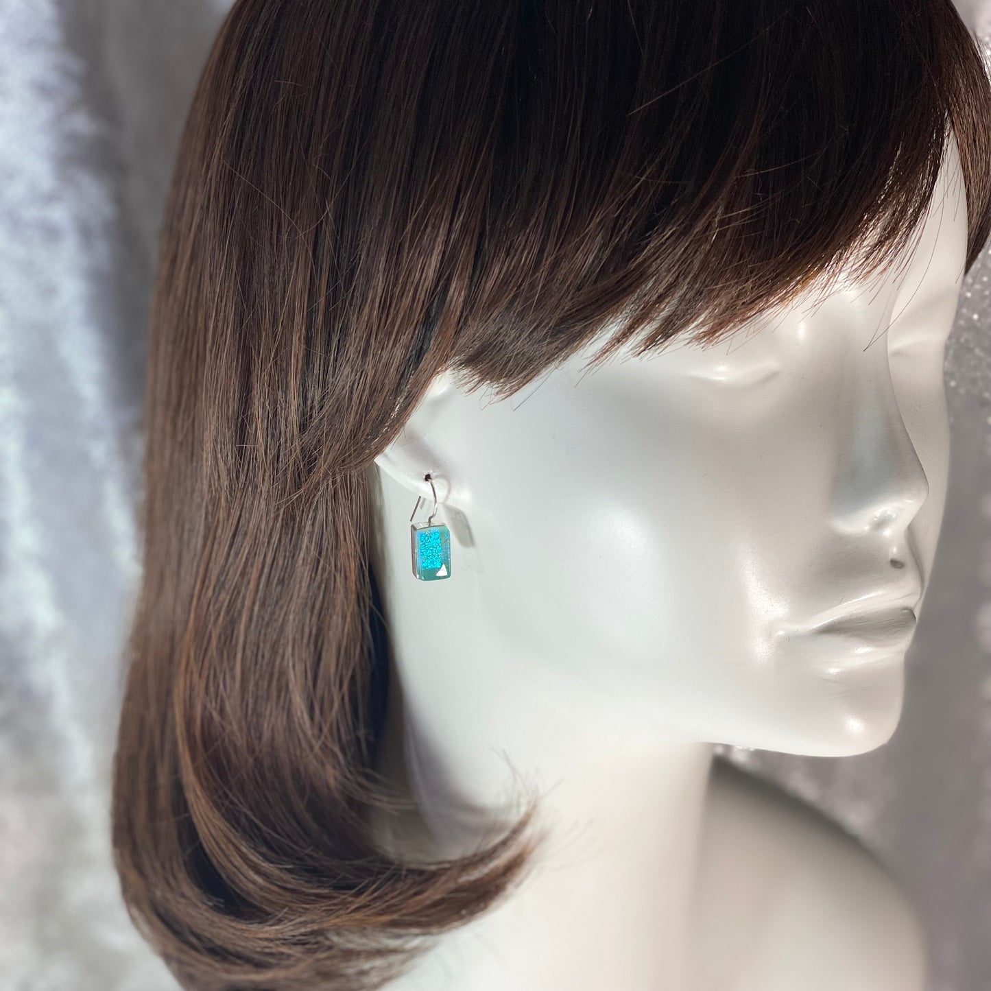 Rectangle Earrings in Aqua