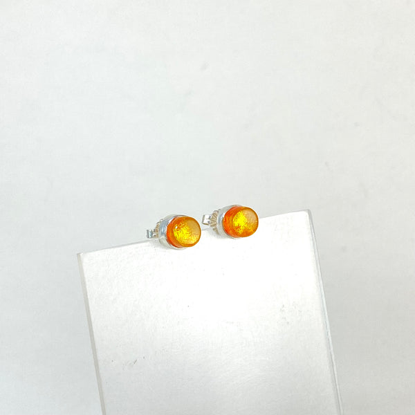 Tiny Circle Post Earrings in Butterscotch