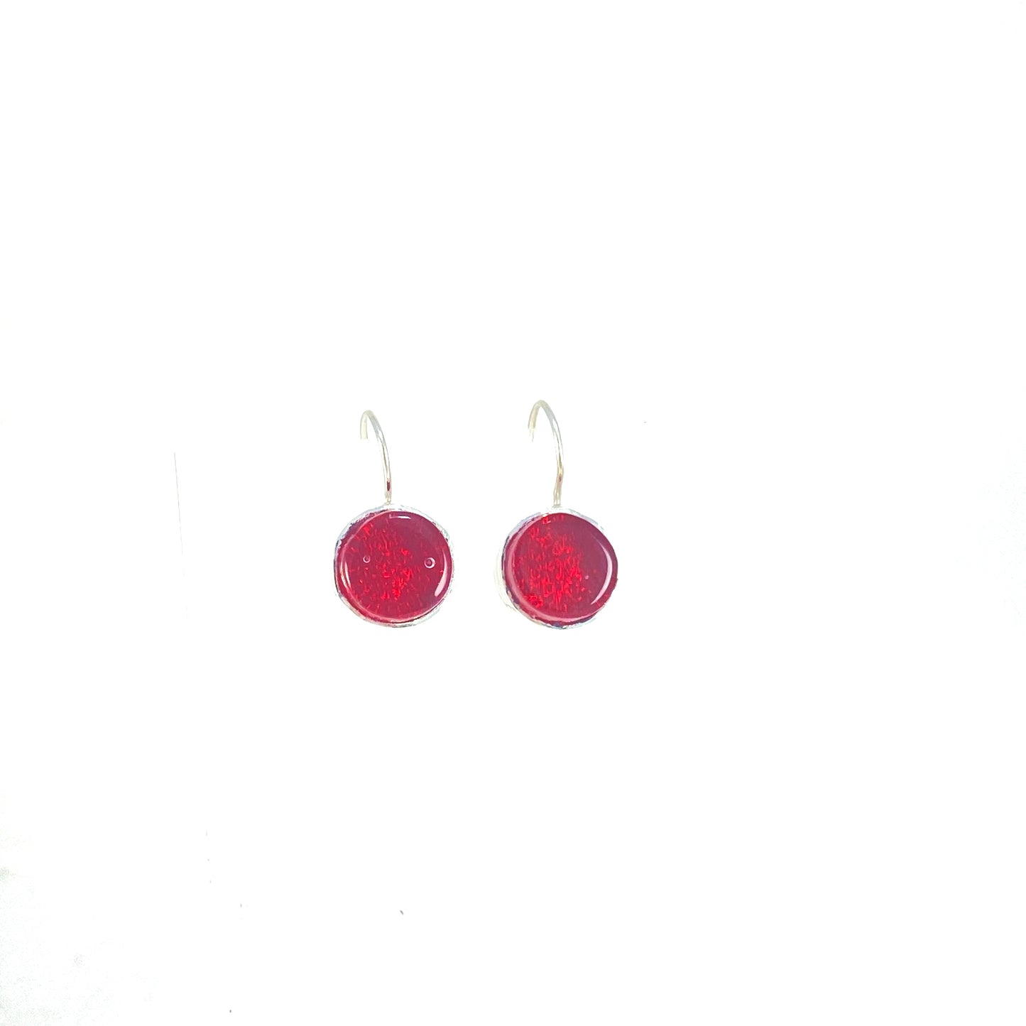 Circle Earrings in Cherry