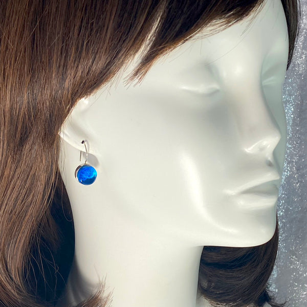 Circle Earrings in Peacock