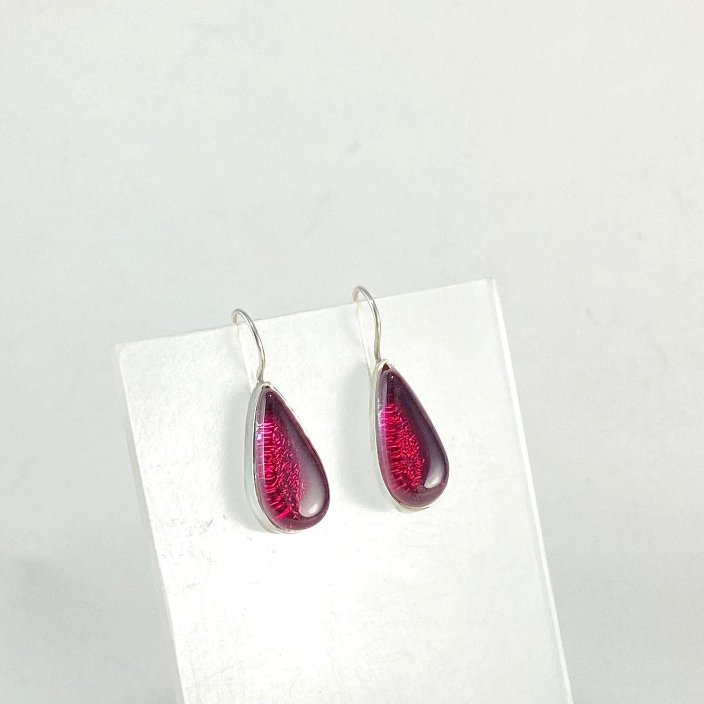 Teardrop Earrings in Cranberry