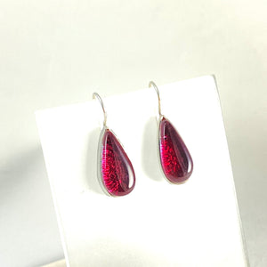 Teardrop Earrings in Cranberry