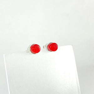 Tiny Circle Post Earrings in Sangria
