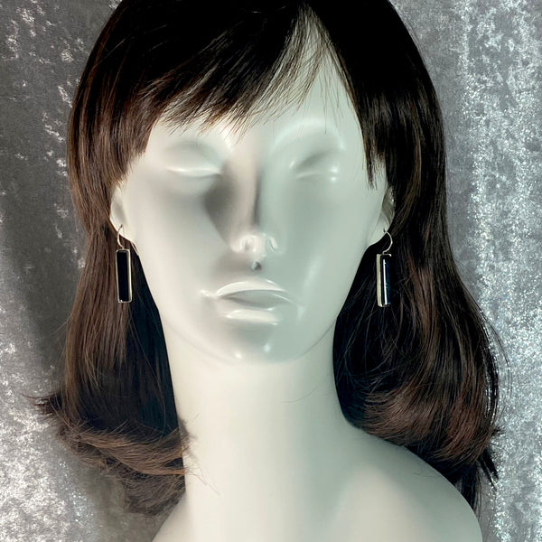 Long Rectangle Earrings in Black