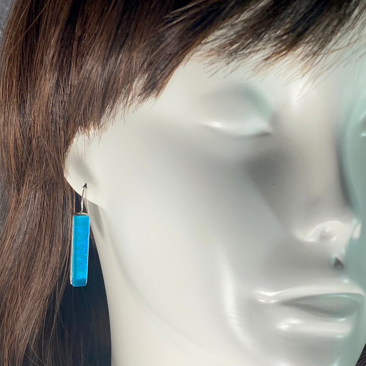 Long Rectangle Earrings in Caribbean