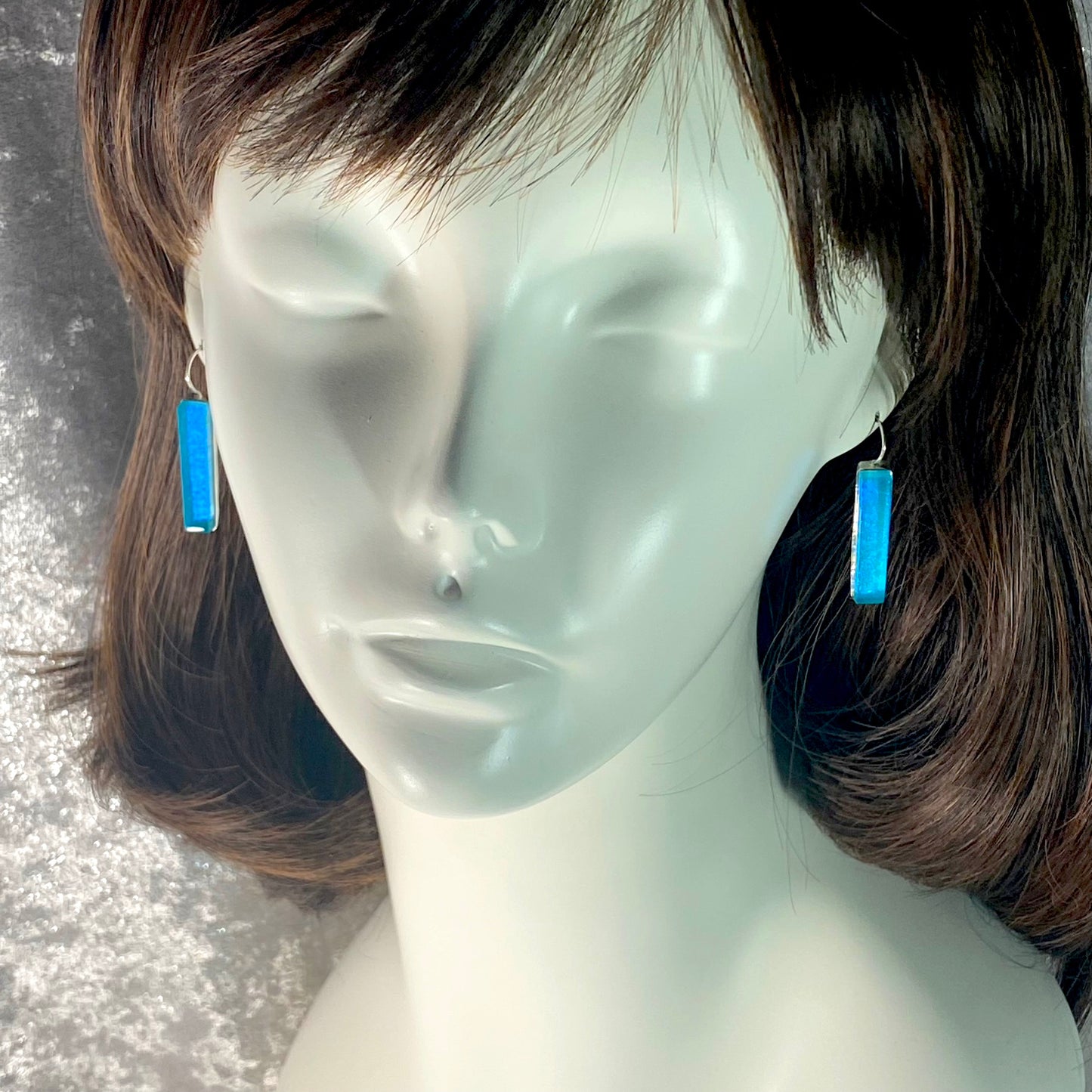 Long Rectangle Earrings in Caribbean