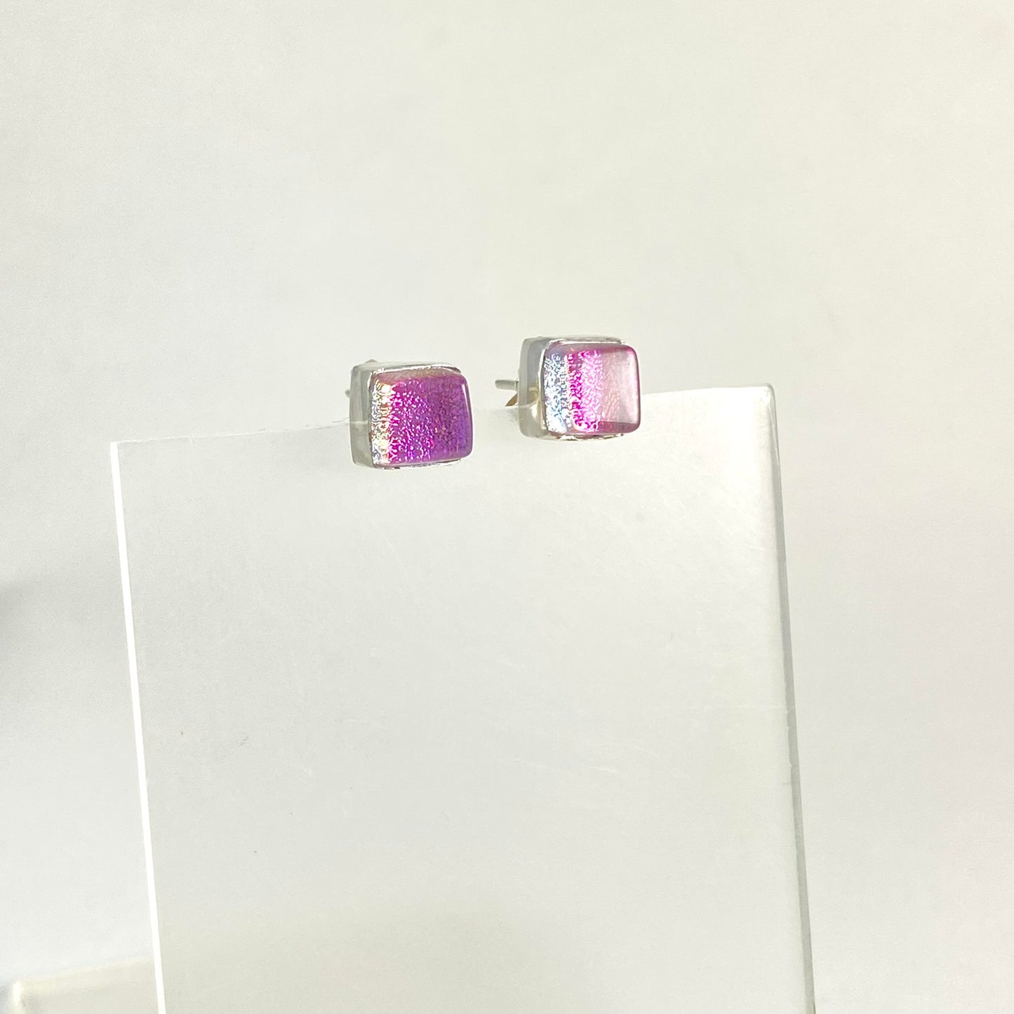 Square Post Earrings in Cotton Candy