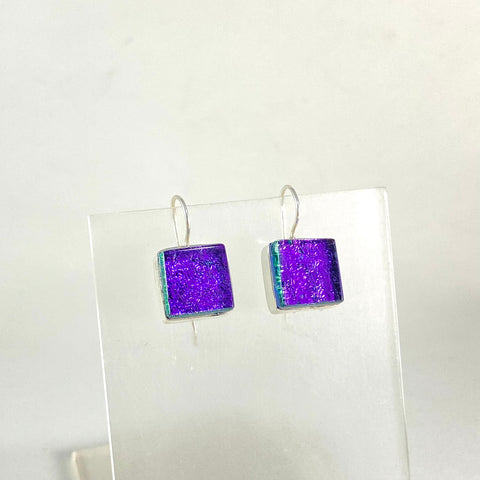 Square Earrings in Plum
