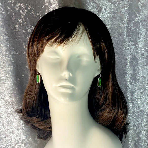 Rectangle Earrings in Moss