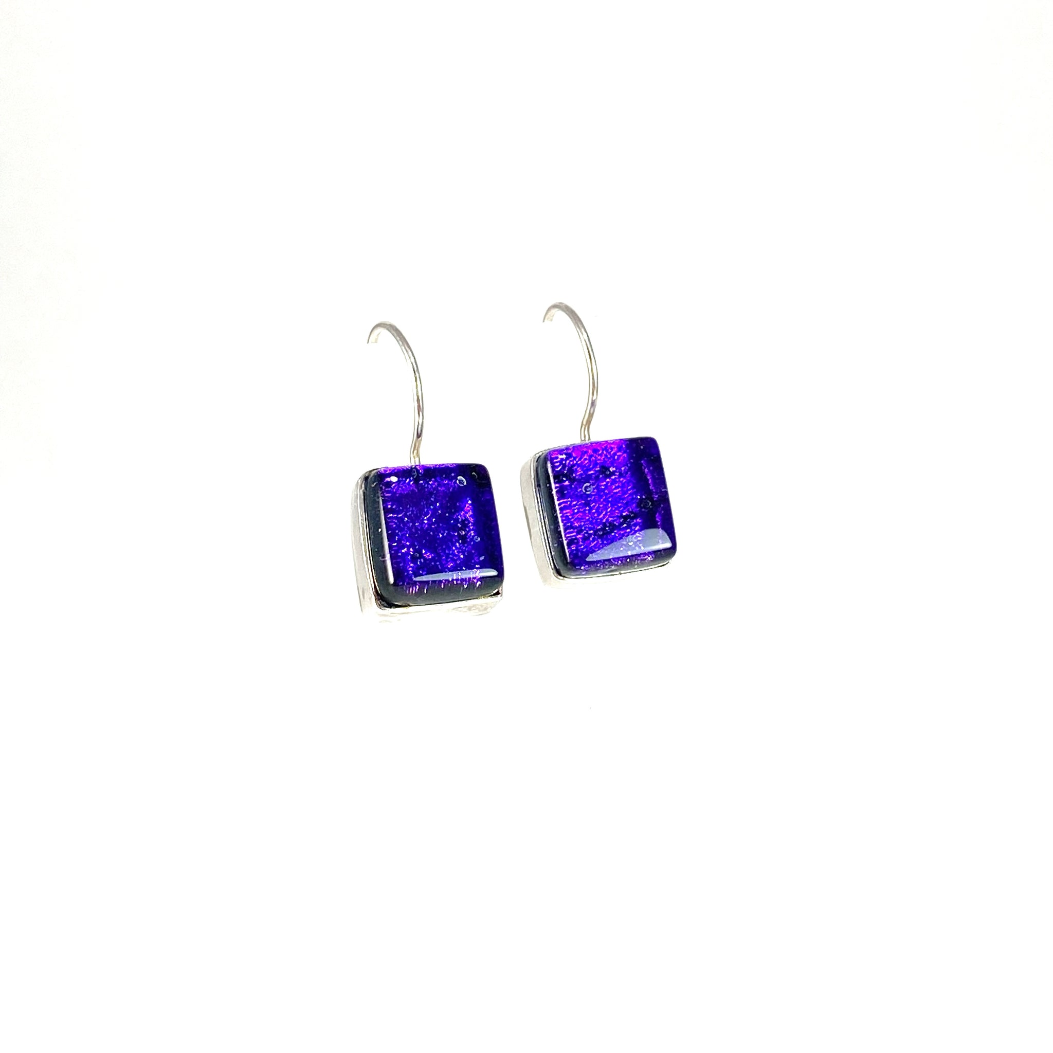 Square Earrings in Grape