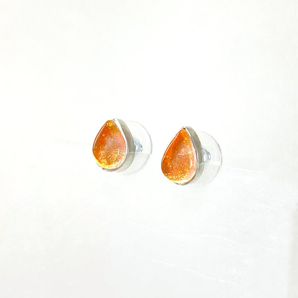 Teardrop Post Earrings in Peach