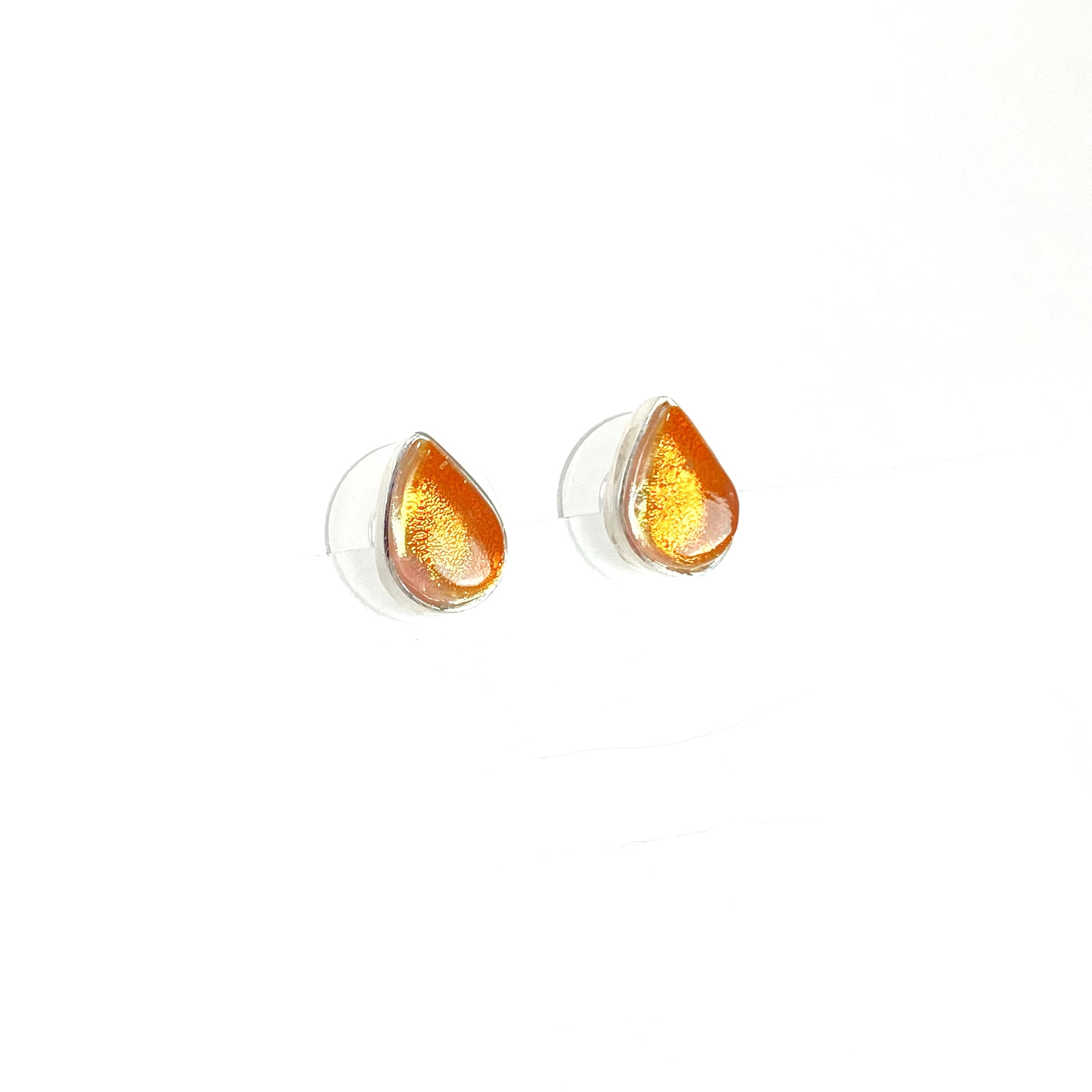 Teardrop Post Earrings in Peach