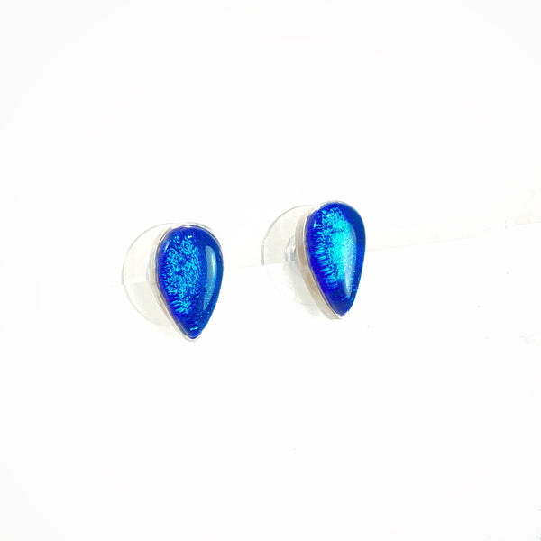 Teardrop Post Earrings in Peacock