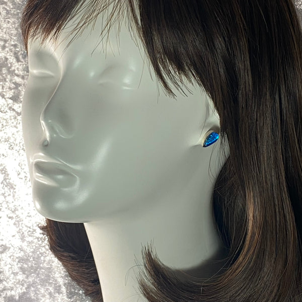 Teardrop Post Earrings in Peacock