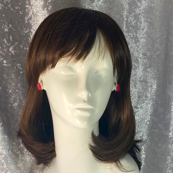 Teardrop Post Earrings in Raspberry
