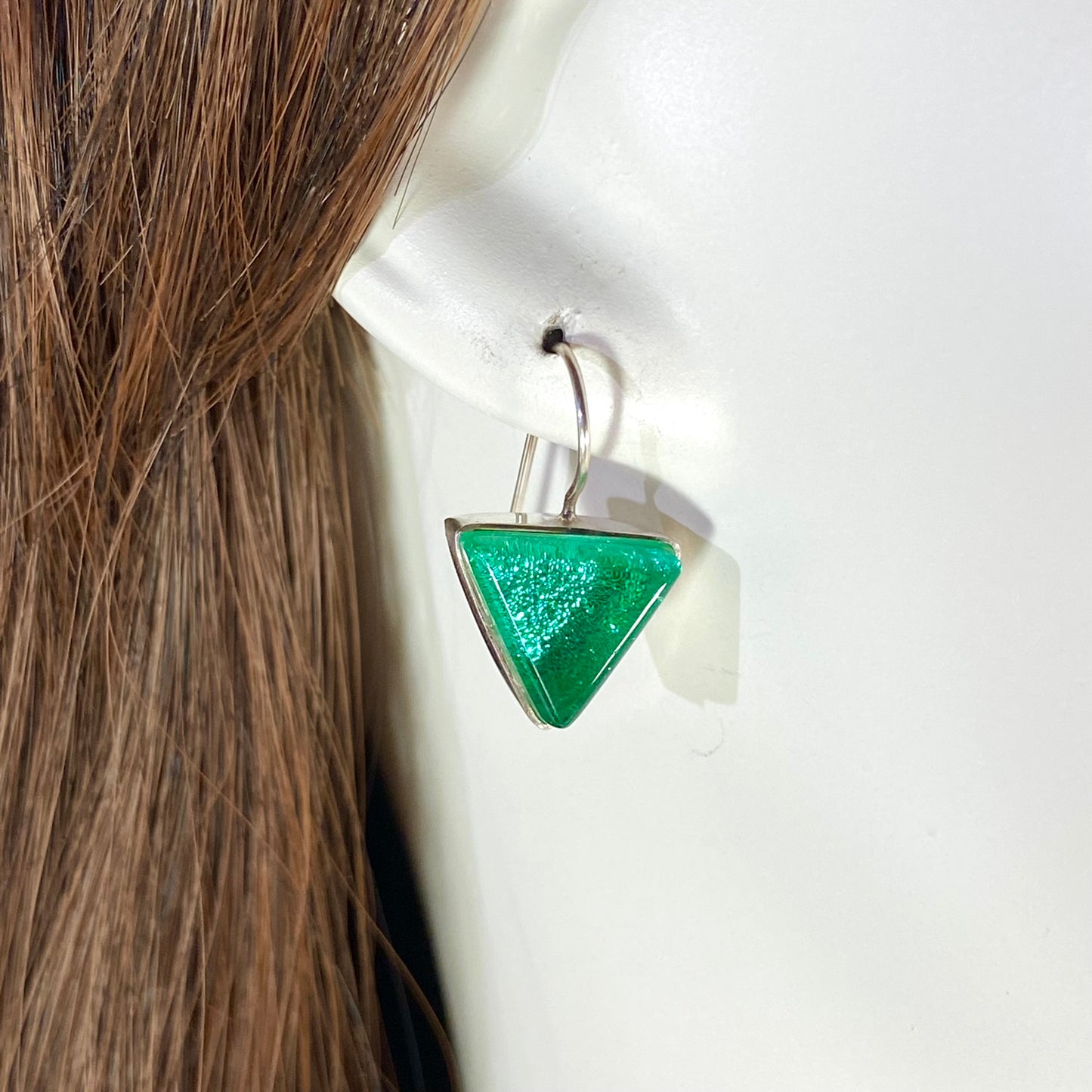 Triangle Earrings in Jade
